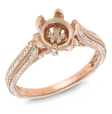 0.46 Ctw 14k Rose Gold Diamond Semi-mount Ring