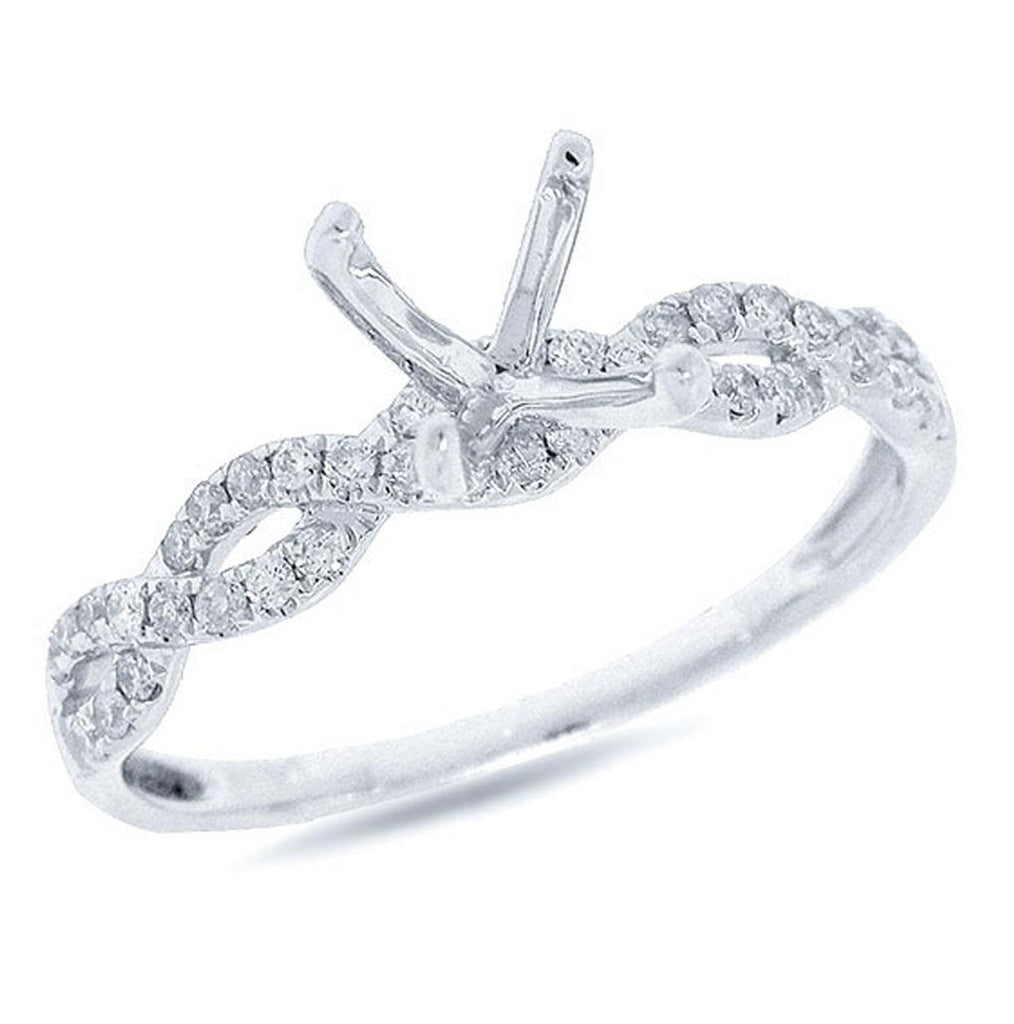 0.22 Ctw 14k White Gold Diamond Semi-mount Ring Size 6