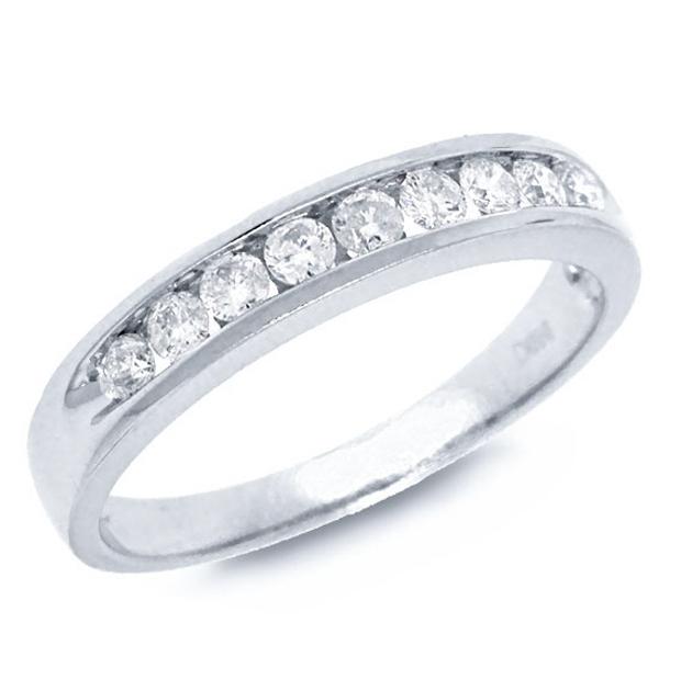 0.52 Ctw 14k White Gold Diamond Mens Band