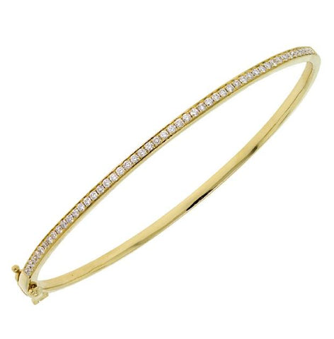 0.59 Ctw 14k Yellow Gold Diamond Bangle Bracelet