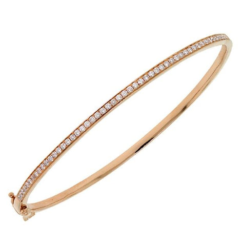 0.59 Ctw 14k Rose Gold Diamond Bangle Bracelet