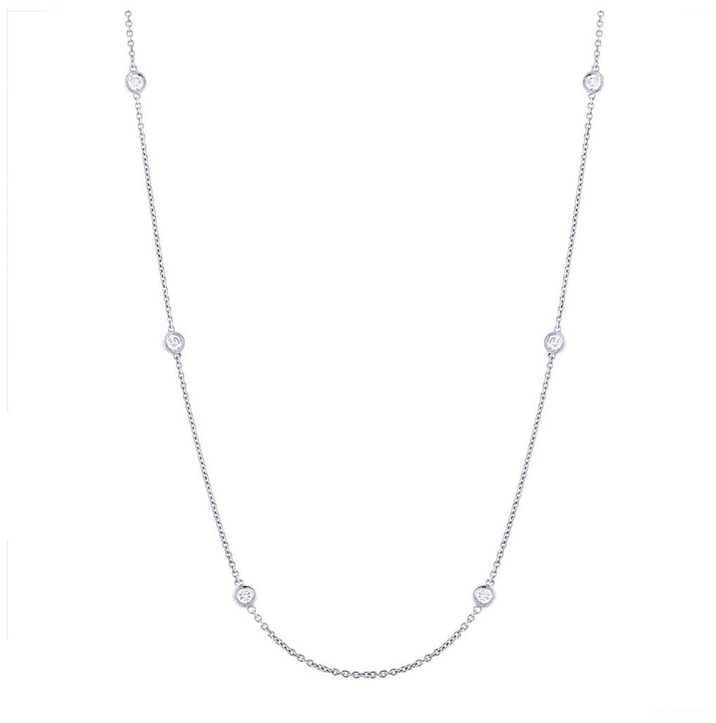 0.77 Ctw 14k White Gold 18" Diamonds By The Yard Chain