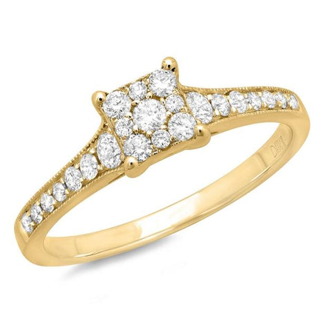 0.40 Ctw 14k Yellow Gold Diamond Womens Ring