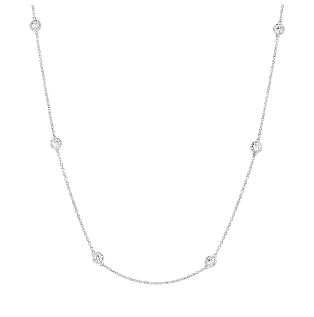 1.02 Ctw 14k White Gold 18" Diamonds By The Yard Chain