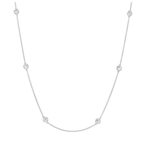 1.02 Ctw 14k White Gold 18" Diamonds By The Yard Chain