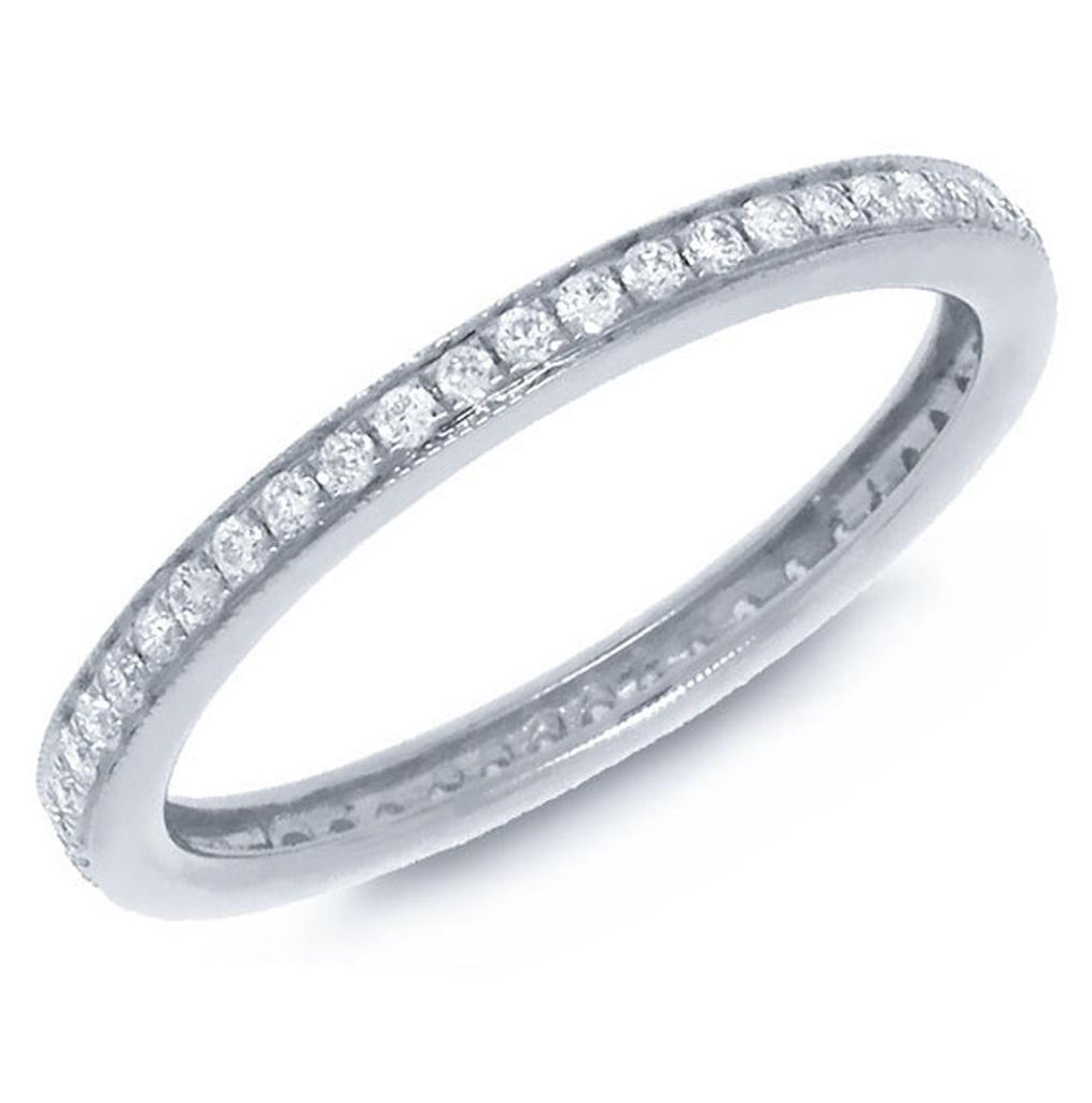 0.28 Ctw 14k White Gold Diamond Eternity Band Size 6.5