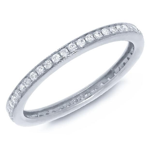 0.28 Ctw 14k White Gold Diamond Eternity Band Size 6