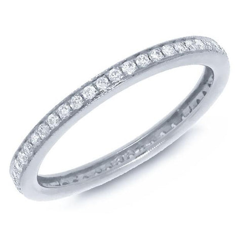 0.28 Ctw 14k White Gold Diamond Eternity Band Size 6