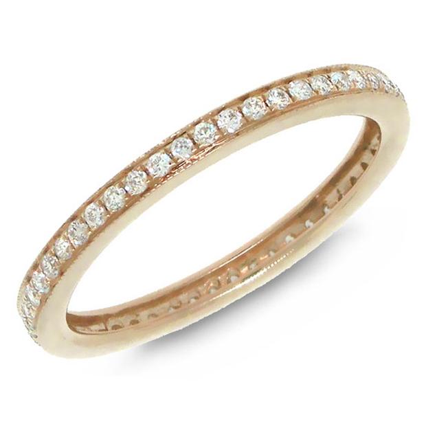0.28 Ctw 14k Rose Gold Diamond Eternity Band Size 6