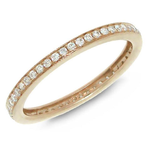 0.28 Ctw 14k Rose Gold Diamond Eternity Band Size 6