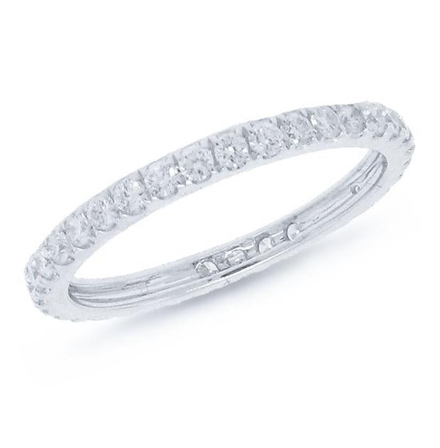 0.38 Ctw 14k White Gold Diamond Eternity Band Size 2.5