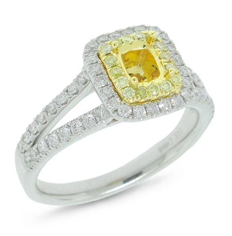 0.57 Ctw 14k Two-tone Gold Diamond Semi-mount Ring