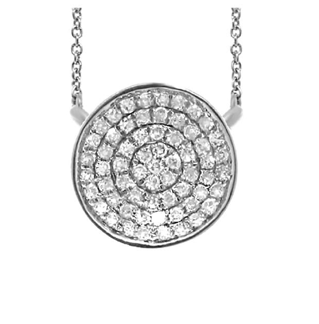 0.17 Ctw 14k White Gold Diamond Pave Necklace