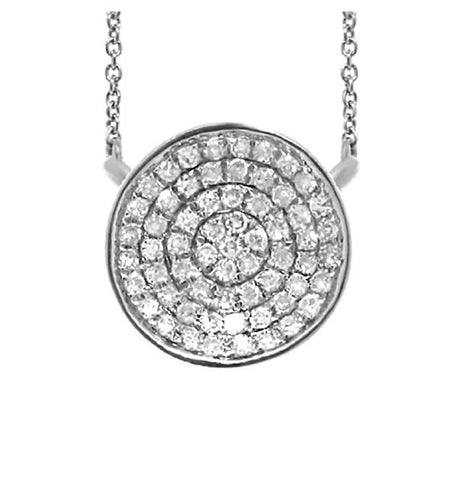 0.17 Ctw 14k White Gold Diamond Pave Necklace