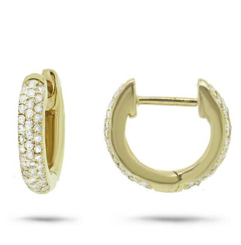 0.47 Ctw 14k Yellow Gold Diamond Huggie Earring