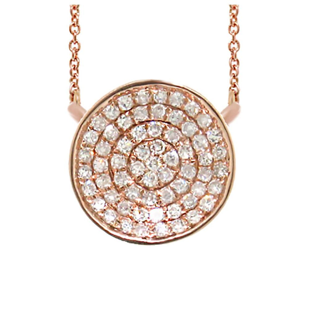 0.17 Ctw 14k Rose Gold Diamond Pave Necklace