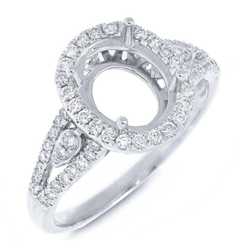 0.48 Ctw 18k White Gold Diamond Semi-mount Ring