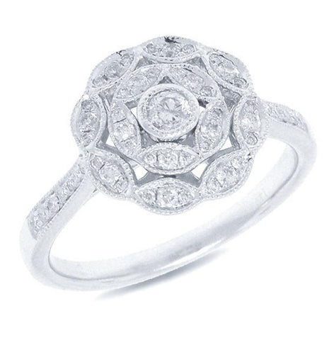 0.36 Ctw 14k White Gold Diamond Womens Ring