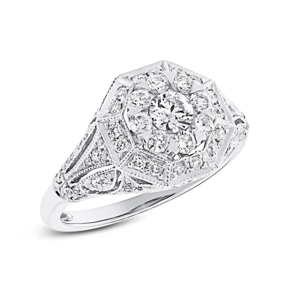 0.99 Ctw 14k White Gold Diamond Womens Ring