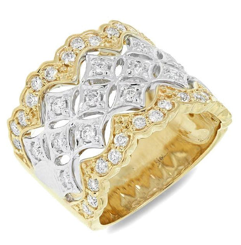0.83 Ctw 18k Two-tone Gold Diamond Womens Ring