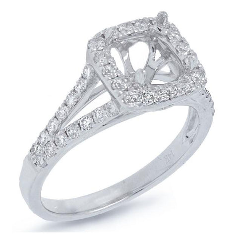 0.64 Ctw 14k White Gold Diamond Semi-mount Ring