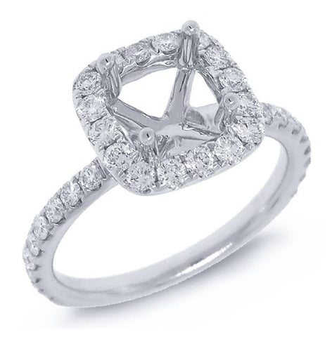 0.73 Ctw 14k White Gold Diamond Semi-mount Ring