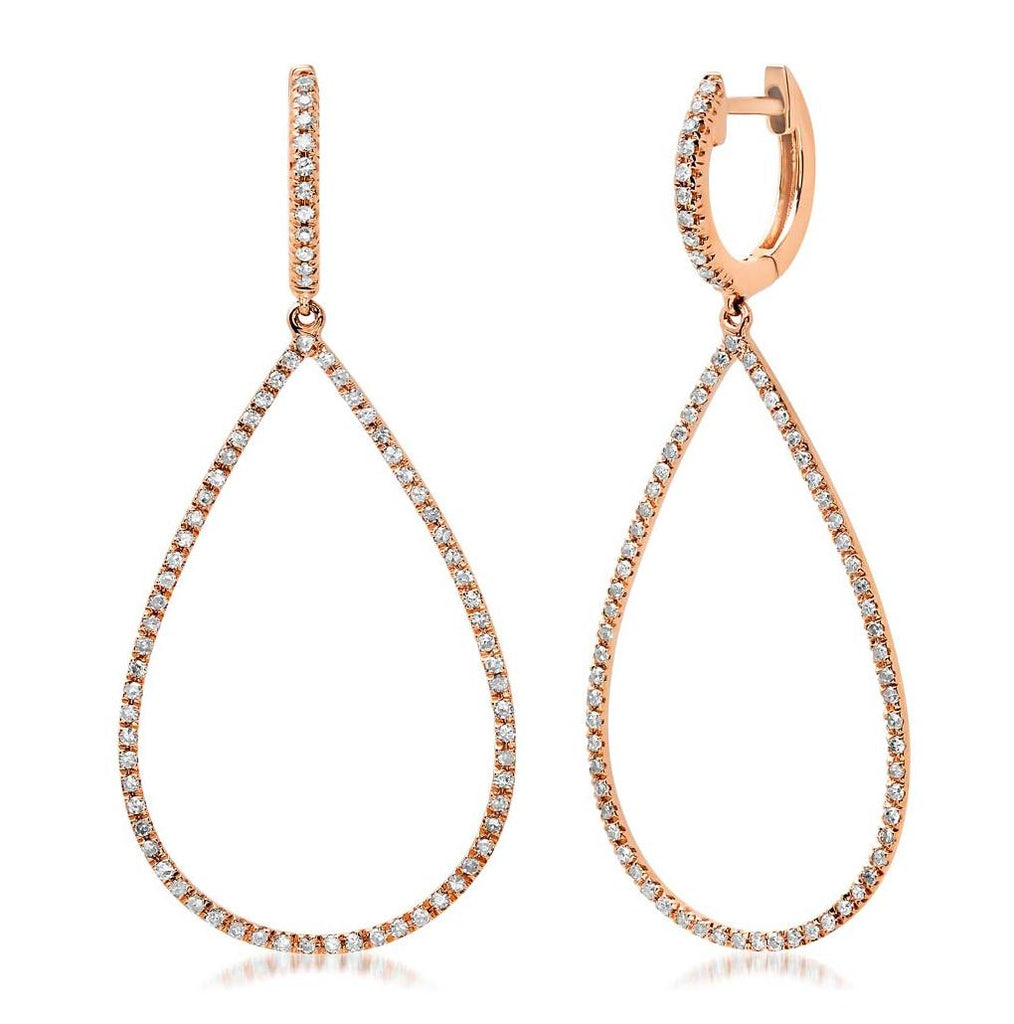 0.52 Ctw 14k Rose Gold Diamond Earring