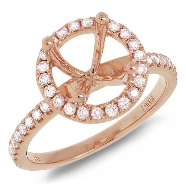 0.38 Ctw 14k Rose Gold Diamond Semi-mount Ring