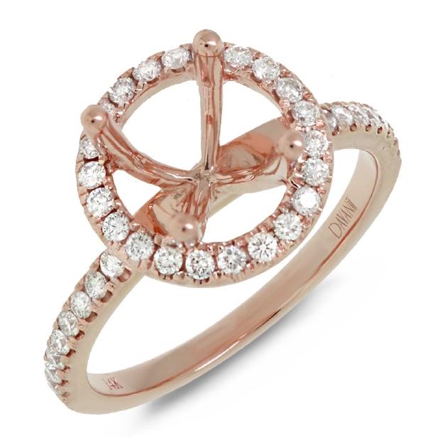 0.38 Ctw 18k Rose Gold Diamond Semi-mount Ring