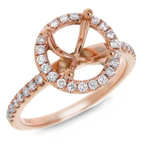 0.39 Ctw 18k Rose Gold Diamond Semi-mount Ring