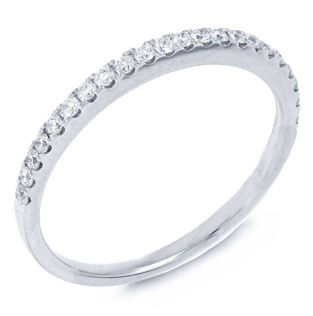 0.22 Ctw 14k White Gold Diamond Womens Band Size 4