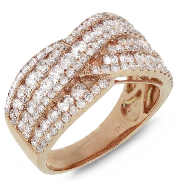 1.90 Ctw 14k Rose Gold Diamond Womens Ring