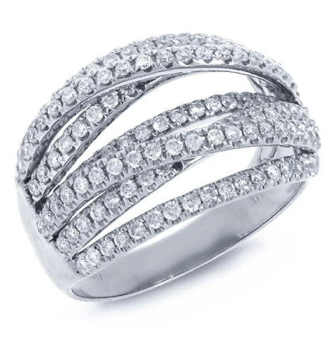 0.91 Ctw 14k White Gold Diamond Bridge Ring