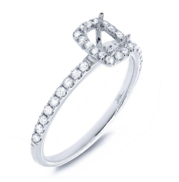 0.27 Ctw 14k White Gold Diamond Semi-mount Ring