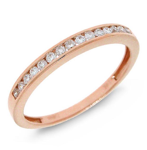 0.19 Ctw 14k Rose Gold Diamond Womens Band