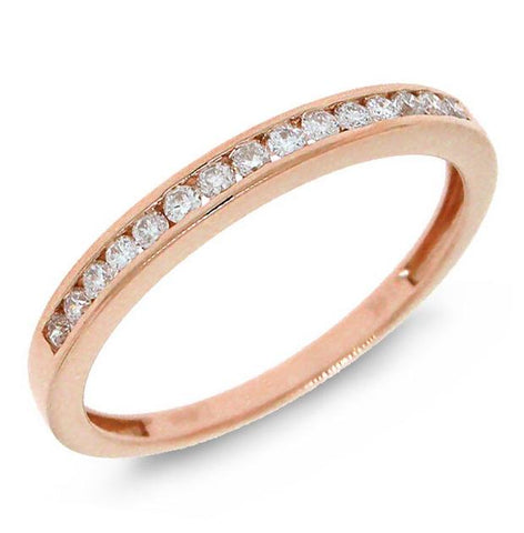 0.19 Ctw 14k Rose Gold Diamond Womens Band