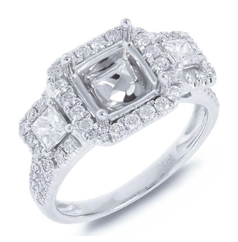 1.03 Ctw 14k White Gold Diamond Semi-mount Ring