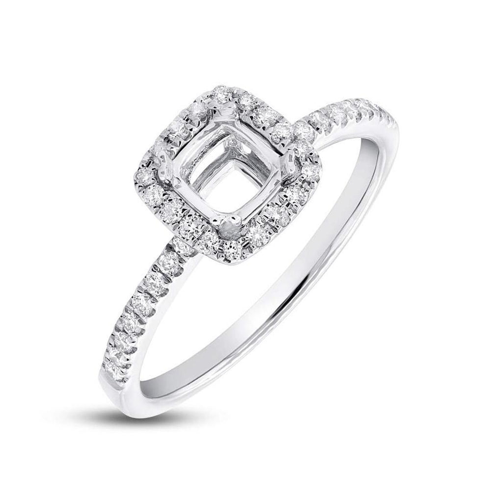 0.25 Ctw 14k White Gold Diamond Semi-mount Ring