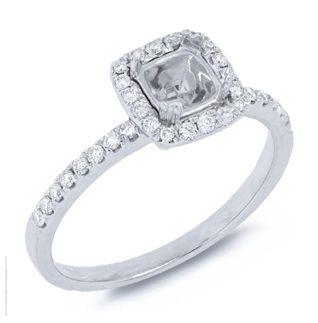 0.25 Ctw 14k White Gold Diamond Semi-mount Ring