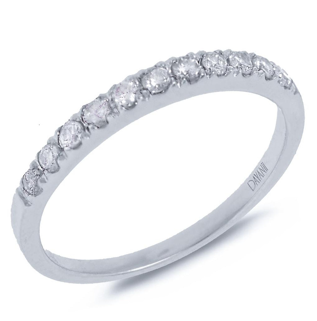 0.27 Ctw 14k White Gold Diamond Womens Band Size 4