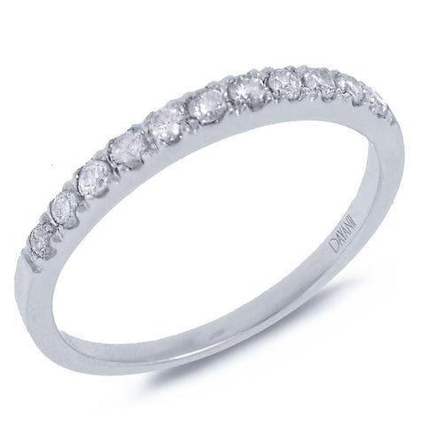 0.27 Ctw 14k White Gold Diamond Womens Band Size 4