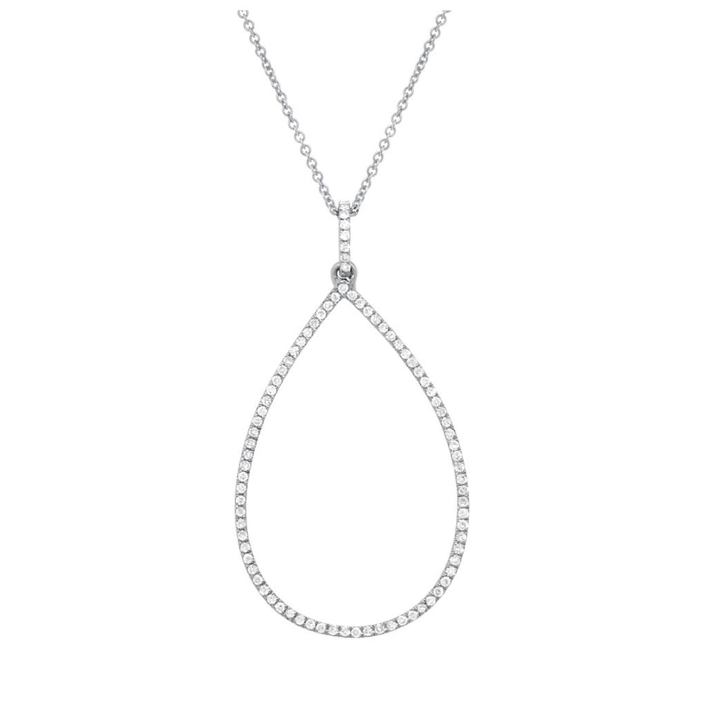 0.27 Ctw 14k White Gold Diamond Pendant Necklace With 18 Inch Chain