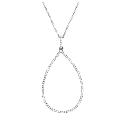 0.27 Ctw 14k White Gold Diamond Pendant Necklace With 18 Inch Chain