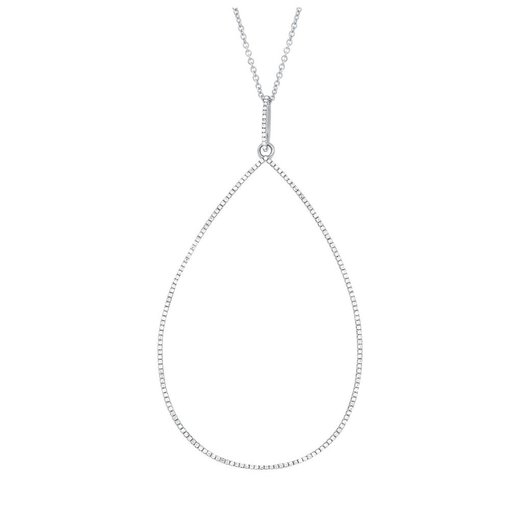 0.44 Ctw 14k White Gold Diamond Pendant Necklace With 18 Inch Chain