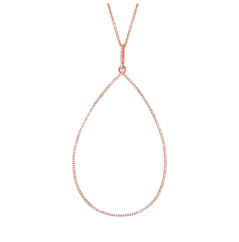 0.44 Ctw 14k Rose Gold Diamond Pendant Necklace With 18 Inch Chain