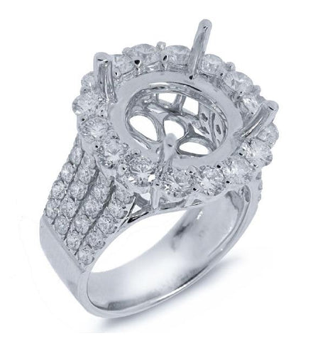 2.37 Ctw 14k White Gold Diamond Semi-mount Ring