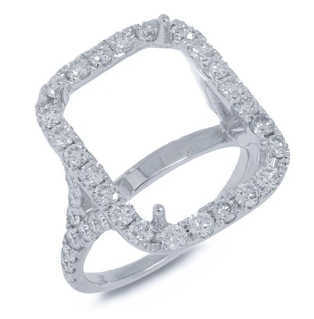 1.46 Ctw 18k White Gold Diamond Semi-mount Ring