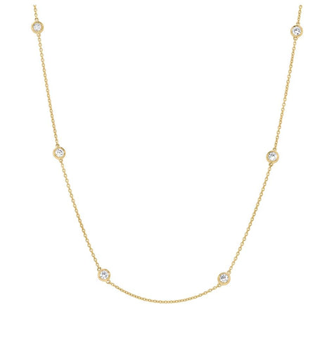 1.02 Ctw 14k Yellow Gold 18" Diamonds By The Yard Chain