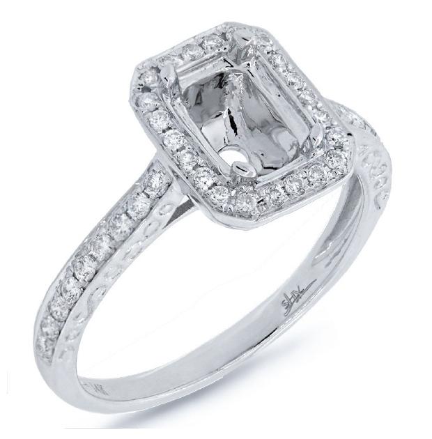 0.35 Ctw 14k White Gold Diamond Semi-mount Ring