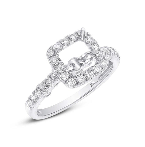 0.56 Ctw 14k White Gold Diamond Semi-mount Ring